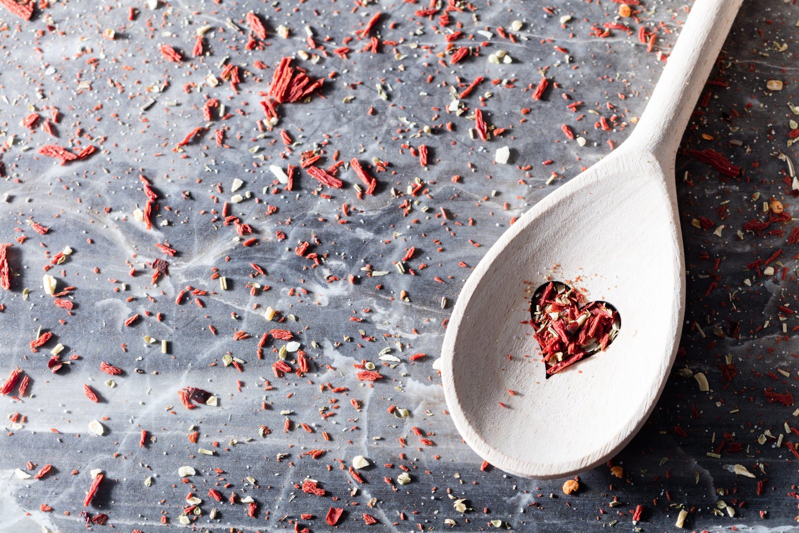 red chili seasoning in a valentine composition PESVYHW